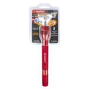  Ampro 6 LED Flashlight with pickup Tool   Red   with EAS 