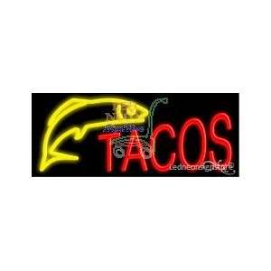Tacos Logo Neon Sign 13 inch tall x 32 inch wide x 3.5 inch Deep inch 