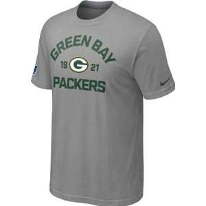   Green Bay Packers Heathered Grey Nike Arch T Shirt