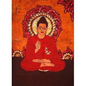  Buddha in the Dharmachakra Mudra   Batik Painting On 