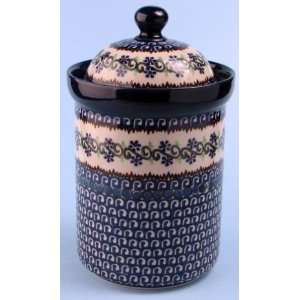 Polish Pottery Canister 9 1/2  Kitchen & Dining