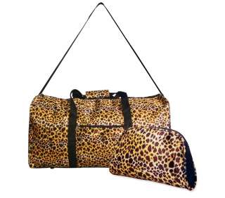 Zebra Print Duffle Bag & Cosmetic Bag Set 2pcs   BL&WH / BL& WH 
