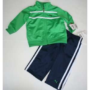   Boy/Girl Baby/Infant 2 Piece Sweatsuit   Size: 12 Months   Green/Navy