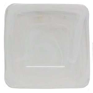  Art Glass White Small Square Plate 8 3/4x8 3/4 Set of 