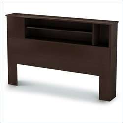 South Shore Breakwater Queen Bookcase Storage Chocolate Finish Bed 