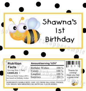 10 BUMBLE BEE Bugs Candy Wrappers Party Favors Birthday  