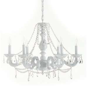   WW CL MWP Wet White Sutton Crystal Six Light Chandelier from the Sutt