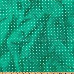  44 Wide Indian Batik Dots Green Fabric By The Yard: Arts 
