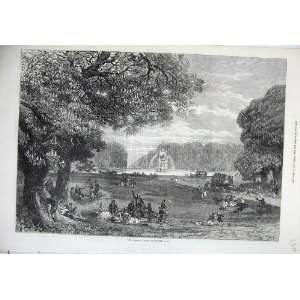   1871 Fine Art Chestnut Trees Bushey Park Fountain Lake