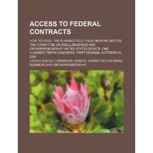 Access to federal contracts how to level the playing field field 