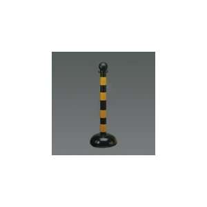 Non Reflective Striped Warning Posts   Large (Black and Yellow 