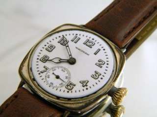 Vintage Waltham Double Sunk Trench Watch w/ Guard  
