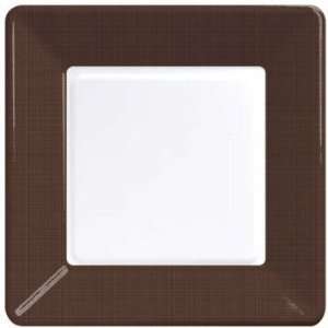  Brown Square Paper Plates Coordinate Textured 7 inch 12 