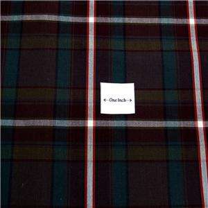 Classic Yarn Dyed Shirting Plaid, Cotton Blend Fabric, Green, Red 