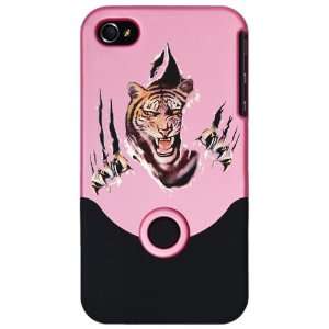  iPhone 4 or 4S Slider Case Pink Tiger Rip Out Everything 