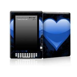  Skin for  Kindle DX   Glass Heart Grunge Blue by 