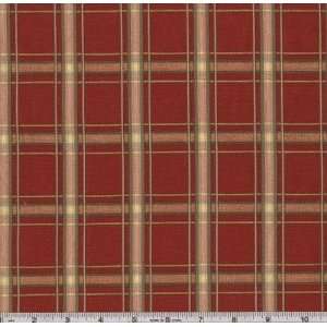  56 Wide Robert Allen Naveen Moire Plaid Crimson Fabric 