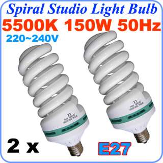 2x 5500K 220V 150W Studio Photography Daylight Bulb E27  