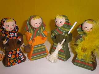   handpainted Girl Set / ornaments? vintage Bo Strom KONSTHANTVERK