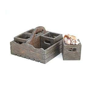  Wooden Crate Picnic UTENSIL Holder outdoor kitchen: Home 
