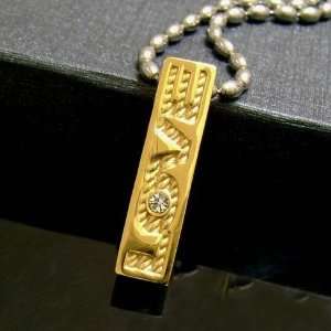    Gold Diamond Necklace Love Styled Titanium Pendant 
