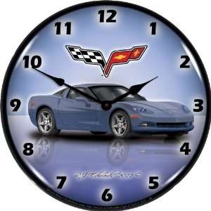   GMRE1112349 Supersonic Blue 14 Corvette C6 Lighted Clock Automotive