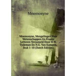   En N.G. Van Kampen. Stuk 1 10 (Dutch Edition) Mnemosyne Books