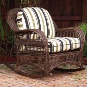  St. Kitts Patio Wicker Rocking Chair Fabric: SU 705: Home 