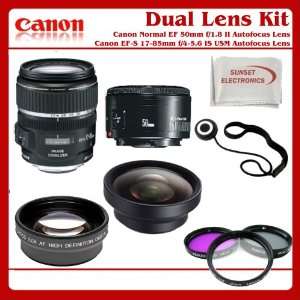  EF 50mm f/1.8 II Autofocus Lens, Canon EF S 17 85mm f/4 5.6 IS USM 