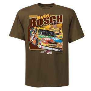    Kyle Busch Brown Front Straightaway T Shirt: Sports & Outdoors