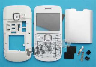 White Full Housing Cover Fascias Keypad for Nokia C3  