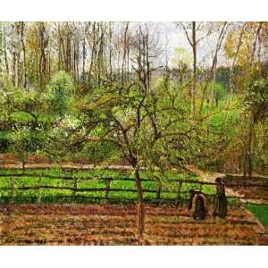 Oil Painting: Spring, Gray Weather, Eragny: Camille Pissarro Hand Pain