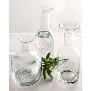  Three Etched Carafes