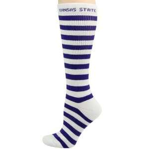   Ladies White Purple Striped Knee High Socks: Sports & Outdoors