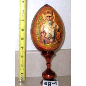  Russian Easter Icon Egg Nickolai * Wood * eg 4 Everything 