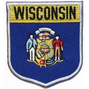  State Of Wisconsin Shield Flag Embroidered Applique Patch 