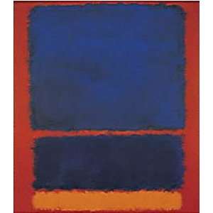 Mark Rothko 30.75W by 35H  Blue, Orange, Red, 1961 CANVAS Edge #4 