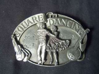 1985 Siskiyou Square Dance Dancing Pewter Belt Buckle  