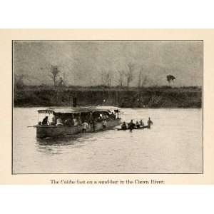  1919 Halftone Print Caldas Riverboat Steam Cauca River 