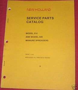 New Holland 514 520 Manure Spreaders Parts Catalog  