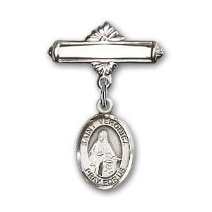  Silver Baby Badge with St. Veronica Charm and Polished Badge Pin St 