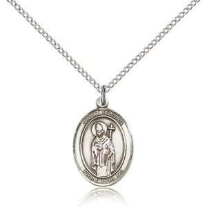    Sterling Silver St. Saint Ronan Pendant Medal Necklace St Jewelry