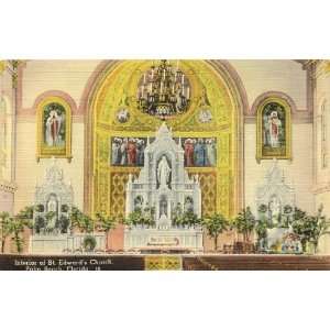   Vintage Postcard Interior of St. Edwards Church   Palm Beach Florida