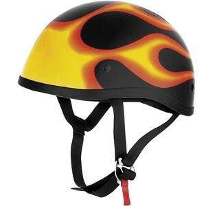  Skid Lid Original Helmet   Medium/Flat Black w/Flames 