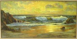 LARGE Early Beverly Carrick CA Seascape Oil Painting 4  