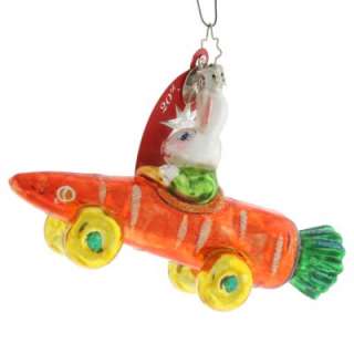 New Christopher Radko Rare Carrot Crate Derby Christmas Ornament 