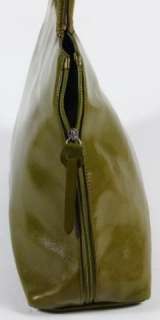   International Polished Olive Leather Tote Carry All Shoulder Bag Purse