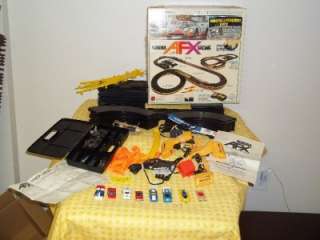   AFX Slot Car Race Track + Extra Slot Cars & Parts 8 Cars Total  