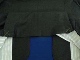   BB BF Fine Wool Charcoal Grey Side Vent SUIT Sz 0 36 R Caruso  