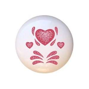  Sponged look Red Hearts StyleII Drawer Pull Knob
